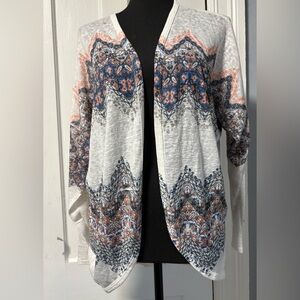 Charlotte Russe Multicolor Open-Front Waterfall Cardigan